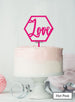 Love Hexagon Cake Topper Premium 3mm Acrylic Hot Pink
