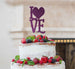 Love with Heart Cake Topper Glitter Card Dark Purple