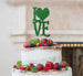 Love with Heart Cake Topper Glitter Card Green