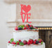 Love with Heart Cake Topper Glitter Card Light Pink
