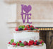 Love with Heart Cake Topper Glitter Card Light Purple
