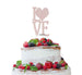 Love with Heart Cake Topper Glitter Card White