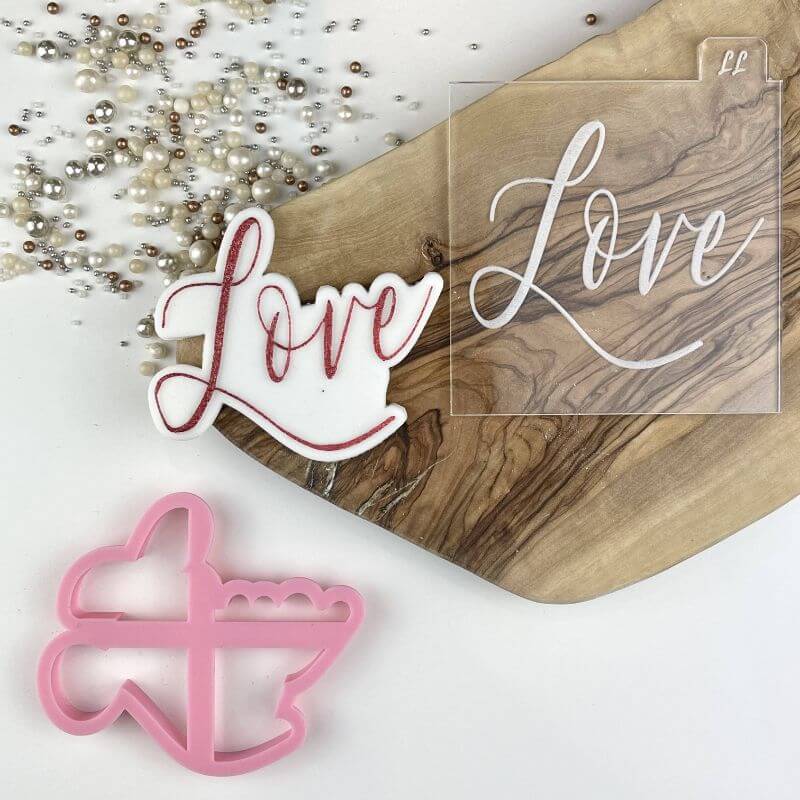 Love in Florence Font Wedding Cookie Cutter and Embosser