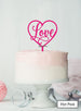 Love in a Heart Wedding Valentine's Cake Topper Premium 3mm Acrylic Hot Pink