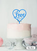 Love in a Heart Wedding Valentine's Cake Topper Premium 3mm Acrylic Sky Blue