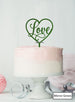 Love in a Heart Wedding Valentine's Cake Topper Premium 3mm Acrylic Mirror Green