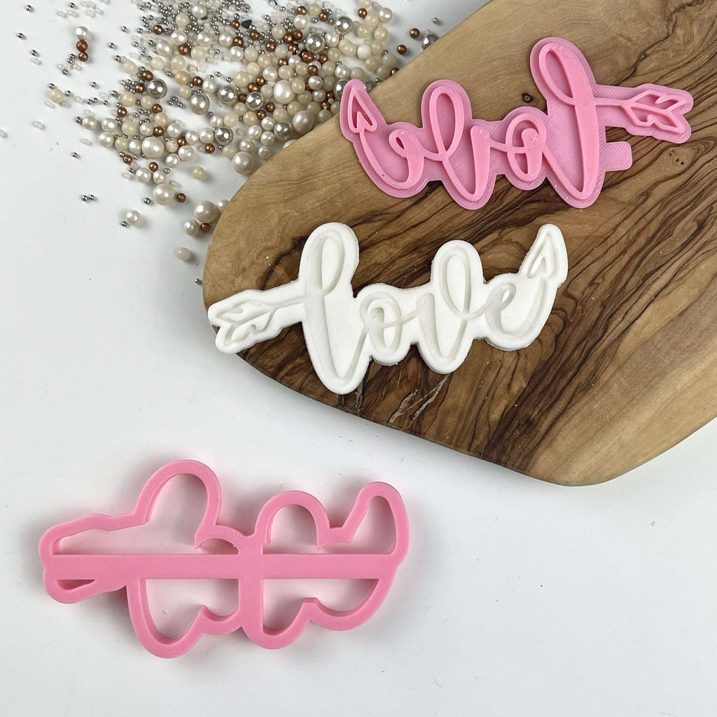 Love with Arrow and Heart Valentine's Cookie Cutter and Stamp