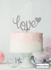 Love with Heart Wedding Valentine's Cake Topper Premium 3mm Acrylic Mirror Silver