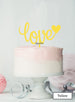 Love with Heart Wedding Valentine's Cake Topper Premium 3mm Acrylic Yellow