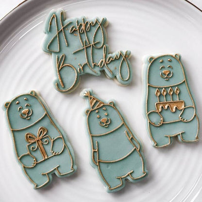 Daniel Holding a Present Birthday Cookie Cutter and Embosser