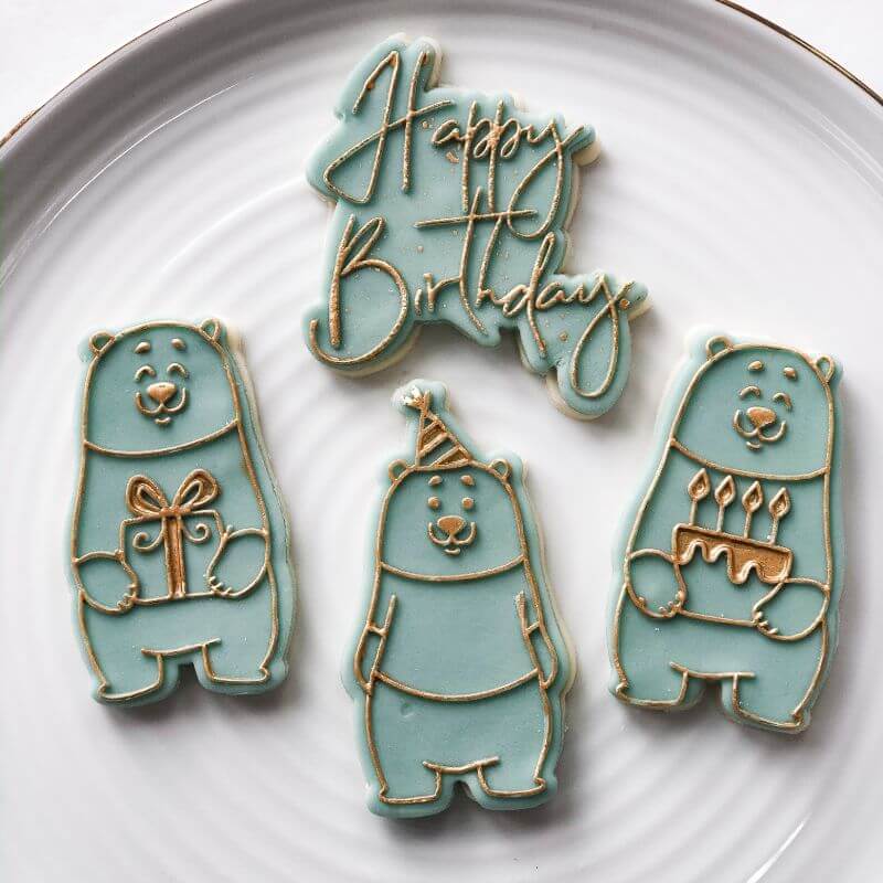 Daniel Holding a Present Birthday Cookie Cutter and Embosser