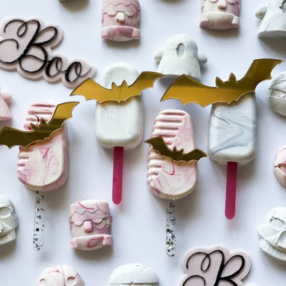 Bat Halloween Cake Motif Pack of 4 Premium 3mm Acrylic