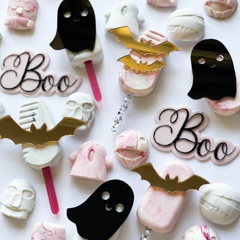 Ghost Halloween Cake Motif Pack of 2 Premium 3mm Acrylic