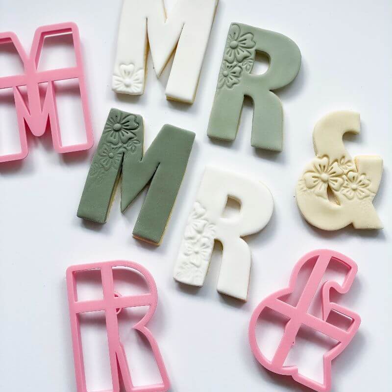 Mr & Mrs (M, R,S and &) Letter/Symbol Wedding Cookie Cutters