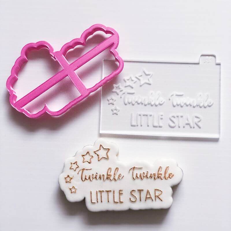 Twinkle Twinkle Little Star Baby Shower Cookie Cutter and Embosser