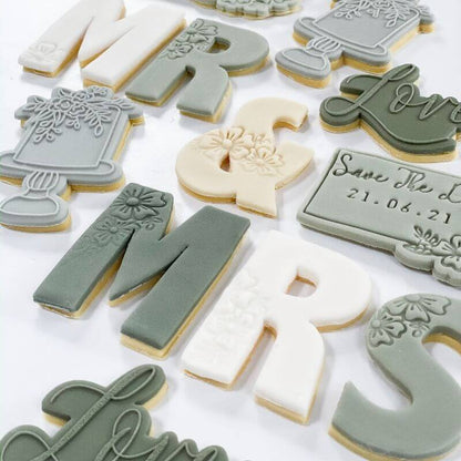 Mr & Mrs (M, R,S and &) Letter/Symbol Wedding Cookie Cutters