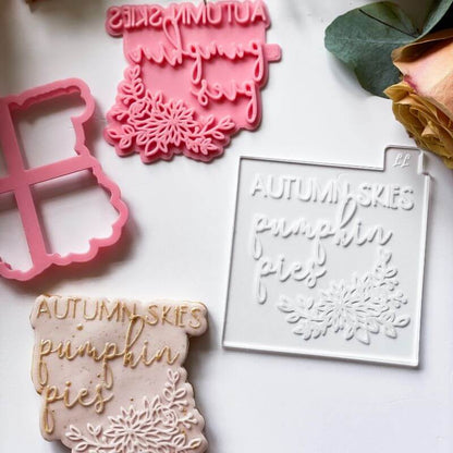 Autumn Skies Pumpkin Pies Halloween Cookie Cutter and Embosser