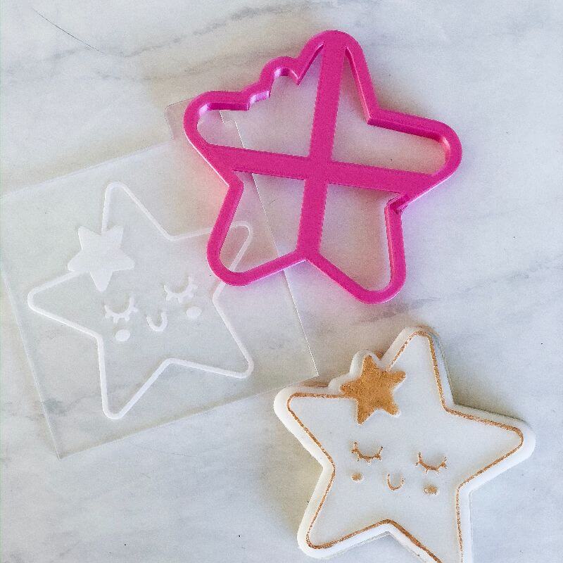 Cute Star Baby Shower Cookie Cutter and Embosser