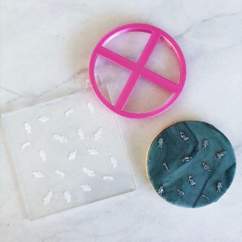 Space Texture Tile Cookie Cutter and Embosser