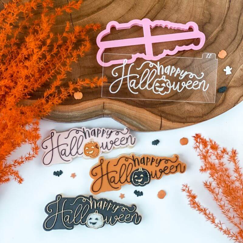 Happy Halloween with Pumpkin Cookie Cutter and Embosser