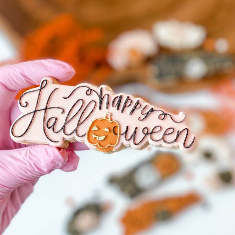 Happy Halloween with Pumpkin Cookie Cutter and Embosser