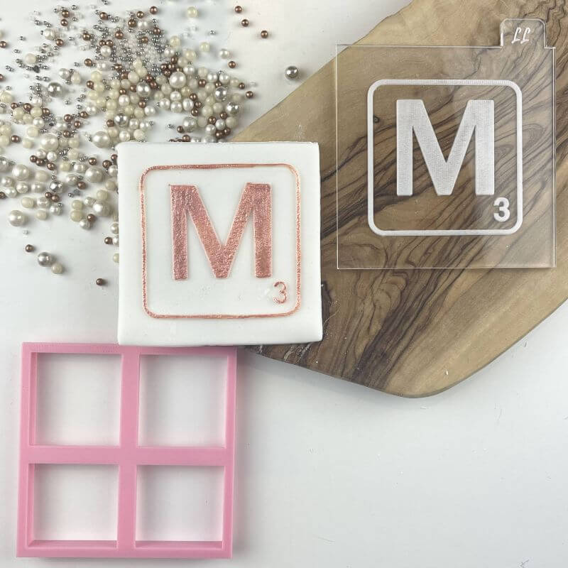 M Tile Mother's Day Cookie Cutter and Embosser