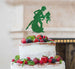 Man and Women Dancing Silhouette Wedding Cake Topper Glitter Card Green