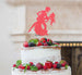 Man and Women Dancing Silhouette Wedding Cake Topper Glitter Card Light Pink