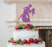Man and Women Dancing Silhouette Wedding Cake Topper Glitter Card Light Purple