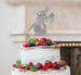 Man and Women Dancing Silhouette Wedding Cake Topper Glitter Card Silver