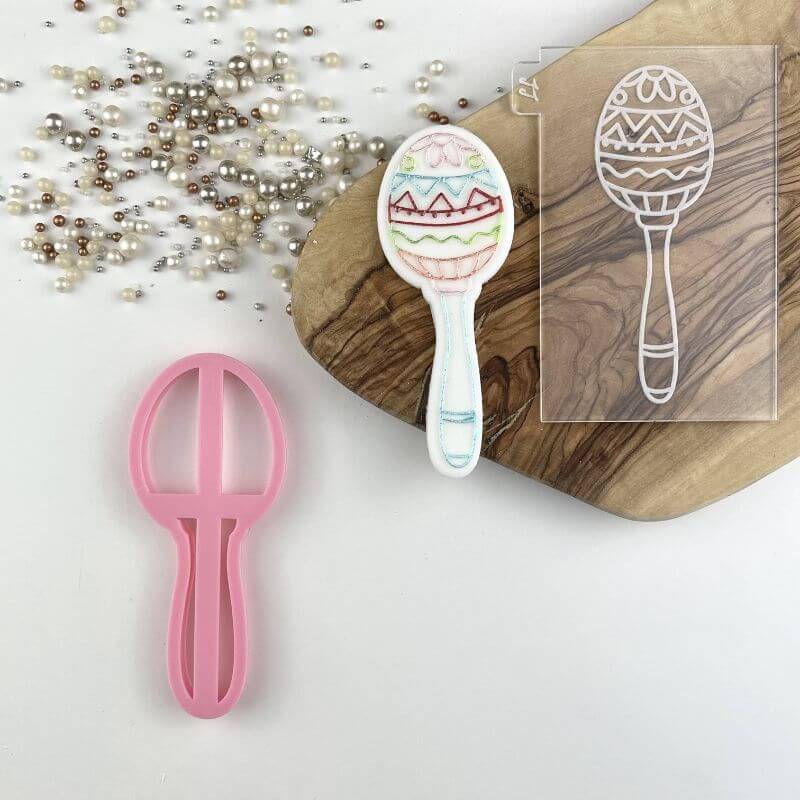 Maracas Fiesta Cookie Cutter and Embosser