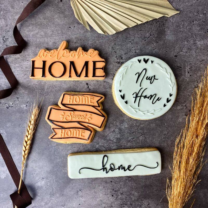 Home in Verity Font Cookie Cutter and Embosser