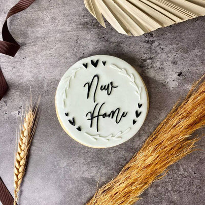 New Home Floral Heart Circle Cookie Cutter and Embosser