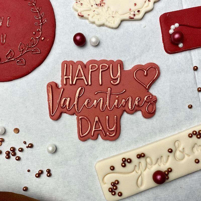 Happy Valentine's Day Style 2 Cookie Cutter and Embosser