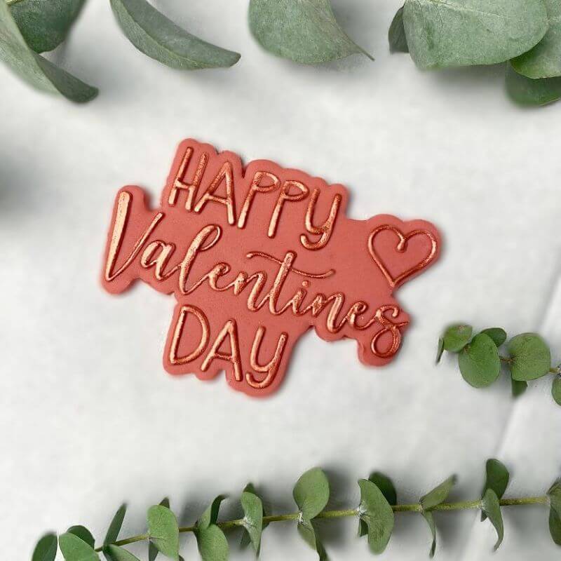 Happy Valentine's Day Style 2 Cookie Cutter and Embosser