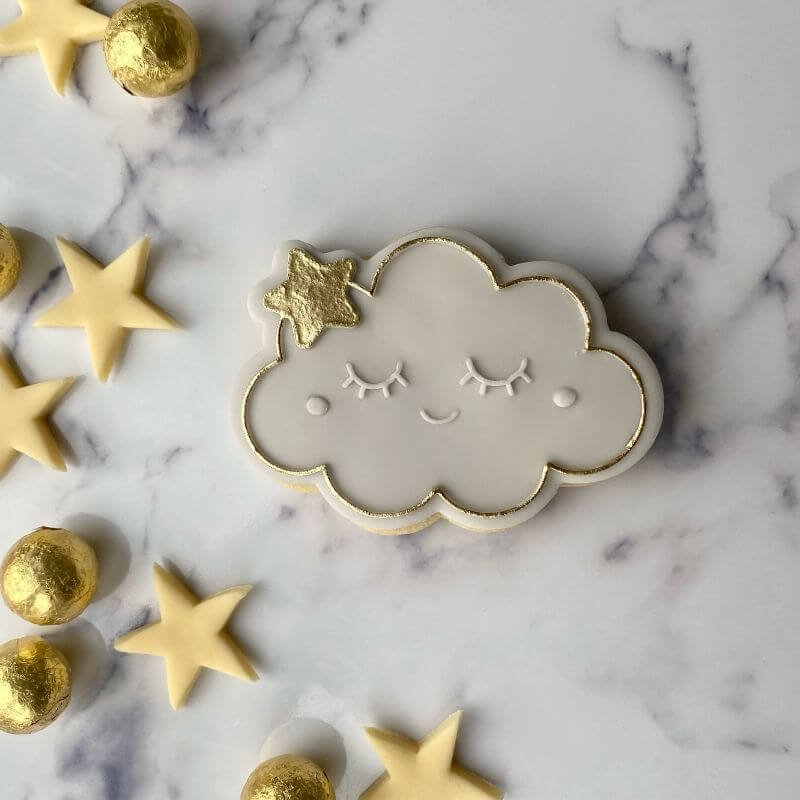 Cute Cloud Baby Shower Cookie Cutter and Embosser