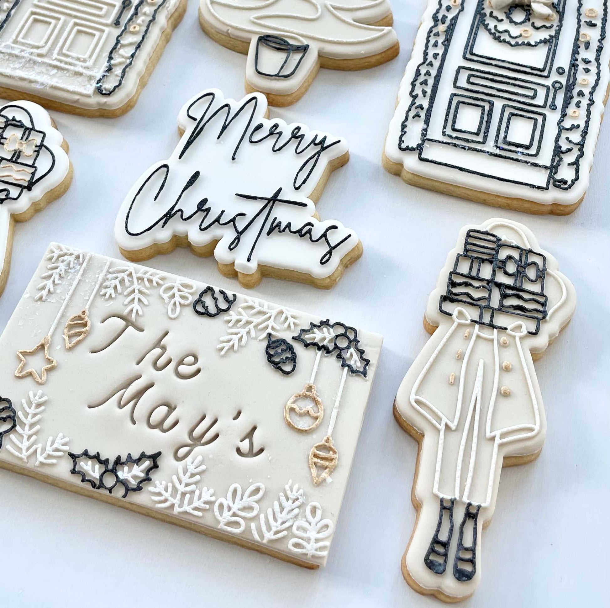 Woman Holding Presents Christmas Cookie Cutter and Embosser