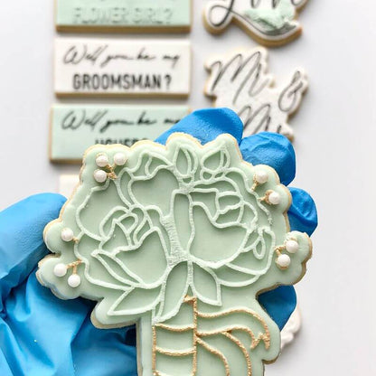 Wedding Bouquet Cookie Cutter and Embosser
