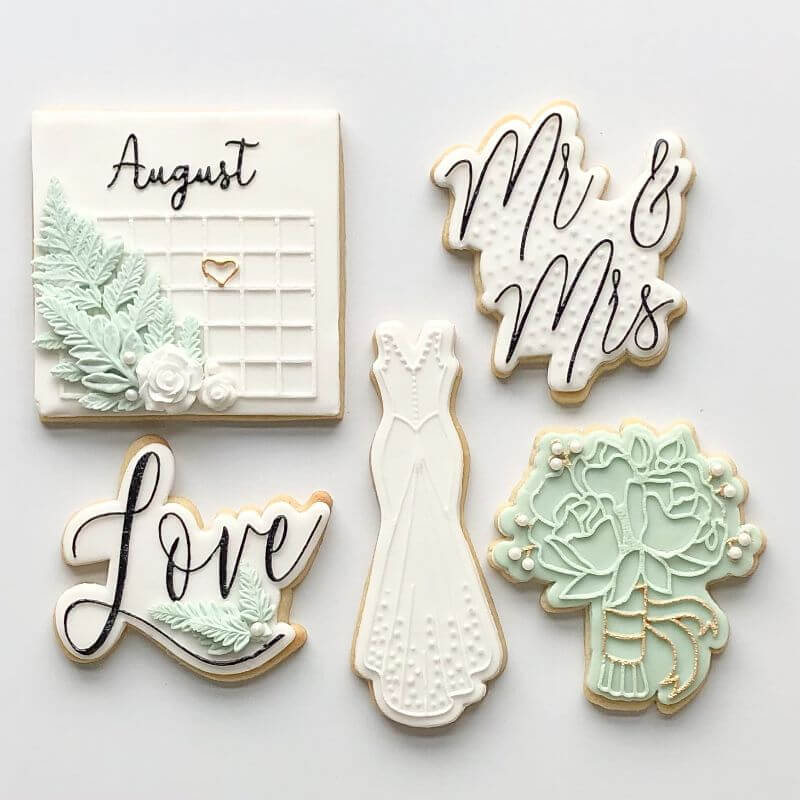 Wedding Dress with Train Cookie Cutter and Embosser