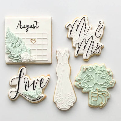 Wedding Dress with Train Cookie Cutter and Embosser