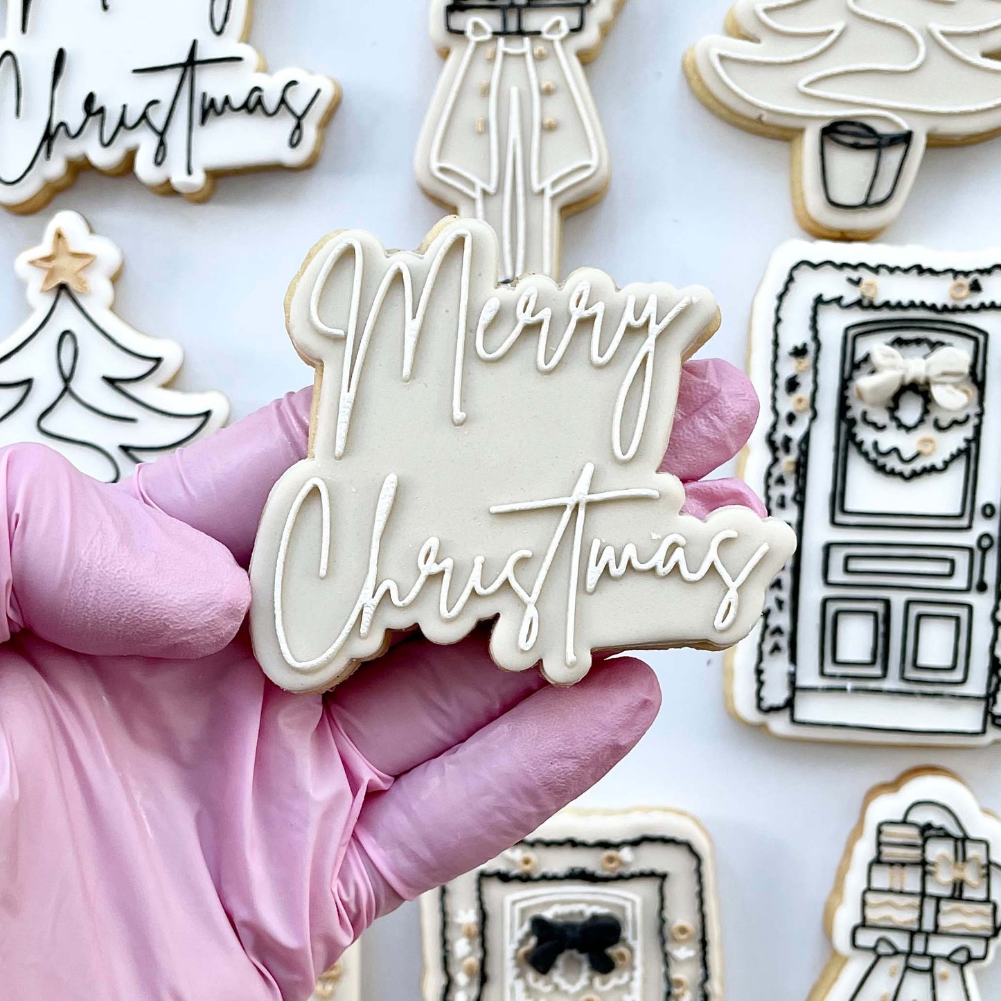 Merry Christmas Style 2 Cookie Cutter and Embosser