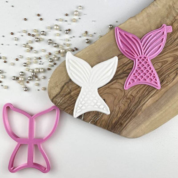 Mermaid Tail Under The Sea Cookie Cutter and Stamp