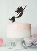 Mermaid Birthday Cake Topper Glitter Card Black