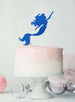 Mermaid Birthday Cake Topper Glitter Card Dark Blue