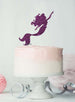 Mermaid Birthday Cake Topper Glitter Card Dark Purple