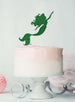 Mermaid Birthday Cake Topper Glitter Card Green