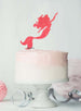 Mermaid Birthday Cake Topper Glitter Card Light Pink