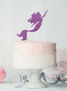 Mermaid Birthday Cake Topper Glitter Card Light Purple