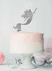 Mermaid Birthday Cake Topper Glitter Card Silver