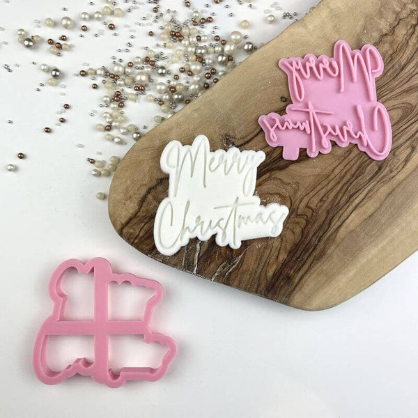 Merry Christmas Style 2 Cookie Cutter and Stamp